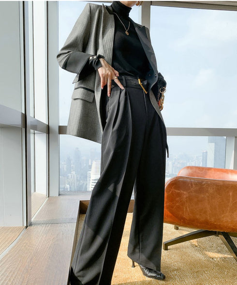 Contrast Lapel Sharp Tailored Jacket